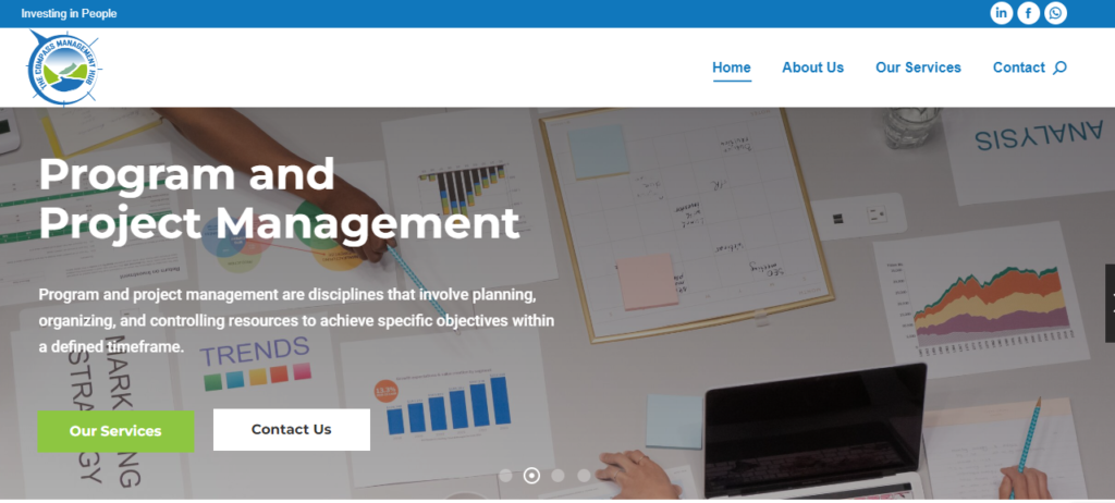 The Compass Management Hub — website preview
