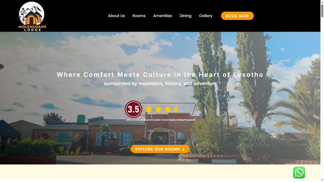 Molengoane Lodge website preview