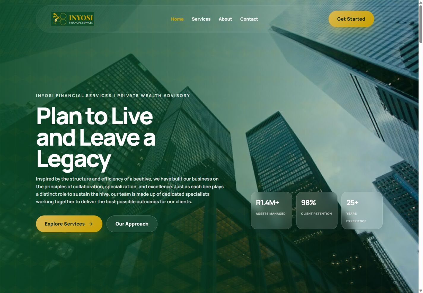 Inyosi Financial Services website preview